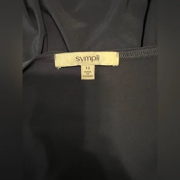 Sympli Open Front Shrug Jacket Women’s Size L Navy Blue Handkerchief Style Lapel - Picture 5 of 8